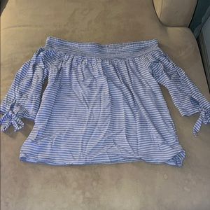 Off shoulder, three quarter sleeve